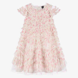 Needle & Thread-Платье из розового тюля с цветочным узором для девочек | Childrensalon Outlet