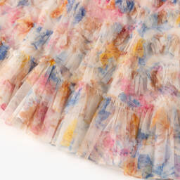 Needle & Thread-Платье из разноцветного тюля с цветочным принтом и оборками для девочек | Childrensalon Outlet