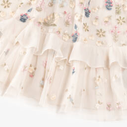 Needle & Thread-Платье кремовое из тюля с цветочным узором для девочек | Childrensalon Outlet