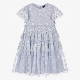 Needle & Thread-Платье из мягкого голубого кружева для девочек | Childrensalon Outlet