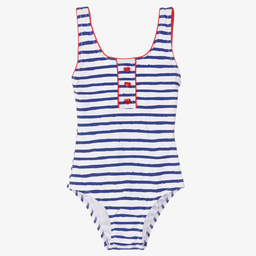 Nessi Byrd-Blue Stripe Swimsuit (UV50) | Childrensalon Outlet