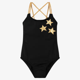 Nessi Byrd-Girls Black Swimsuit (UV50) | Childrensalon Outlet