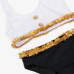 Nessi Byrd-Girls Black & White Bikini (UV50) | Childrensalon Outlet