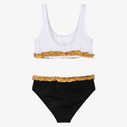 Nessi Byrd-Girls Black & White Bikini (UV50) | Childrensalon Outlet