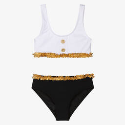 Nessi Byrd-Girls Black & White Bikini (UV50) | Childrensalon Outlet