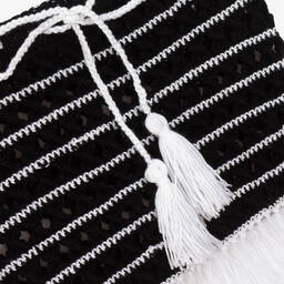 Nessi Byrd-تنورة كروشيه للشاطئ لون أسود وأبيض للبنات | Childrensalon Outlet