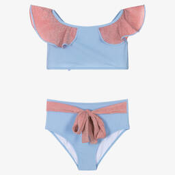 Nessi Byrd-Girls Blue & Pink Bikini (UV50) | Childrensalon Outlet