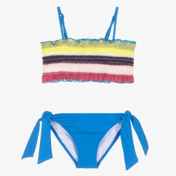 Nessi Byrd-Girls Blue Striped Bikini (UV50) | Childrensalon Outlet