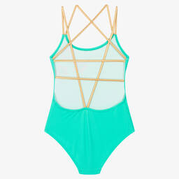 Nessi Byrd-Girls Blue Swimsuit (UV50) | Childrensalon Outlet