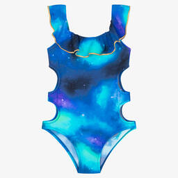Nessi Byrd-Girls Blue Swimsuit (UV50) | Childrensalon Outlet