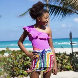 Nessi Byrd-Girls Colourful Crochet Beach Skirt | Childrensalon Outlet