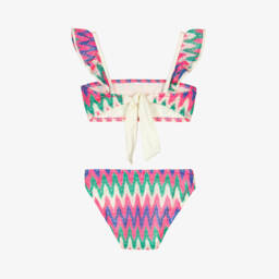 Nessi Byrd-Girls Crochet Zigzag Bikini in Pink | Childrensalon Outlet