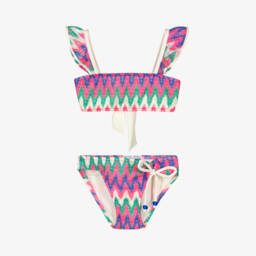 Nessi Byrd-Girls Crochet Zigzag Bikini in Pink | Childrensalon Outlet