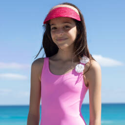 Nessi Byrd-Girls Floral Pink Swimsuit UV50 | Childrensalon Outlet