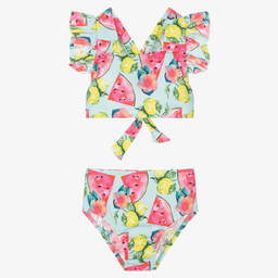 Nessi Byrd-Girls Green Fruit Print Bikini (UV50) | Childrensalon Outlet