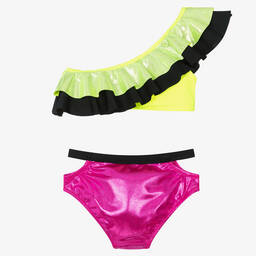 Nessi Byrd-Girls Green & Pink Bikini (UV50) | Childrensalon Outlet