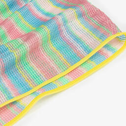 Nessi Byrd-Girls Pink & Blue Stripe Crochet Beach Kaftan | Childrensalon Outlet