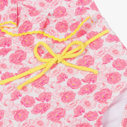 Nessi Byrd-Girls Pink Floral Ruffle Swimsuit (UV50) | Childrensalon Outlet