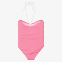 Nessi Byrd-Girls Pink & White Floral Swimsuit (UV50) | Childrensalon Outlet