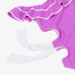 Nessi Byrd-Girls Purple Ruffle Swimsuit (UV50) | Childrensalon Outlet