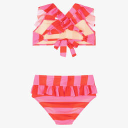 Nessi Byrd-Girls Red & Pink Ruffle Bikini (UV50) | Childrensalon Outlet