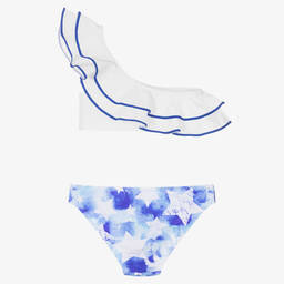 Nessi Byrd-Girls White & Blue Star Print Bikini | Childrensalon Outlet