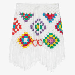 Nessi Byrd-Girls White Crochet Fringed Skirt | Childrensalon Outlet