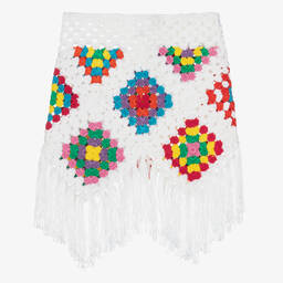 Nessi Byrd-Girls White Crochet Fringed Skirt | Childrensalon Outlet