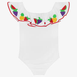Nessi Byrd-Girls White Swimsuit (UV50) | Childrensalon Outlet
