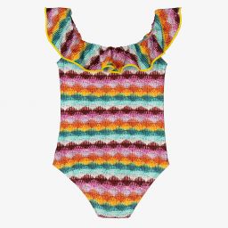 Nessi Byrd-مايّو مزين بكشكش لون زهري للبنات (UV50) | Childrensalon Outlet