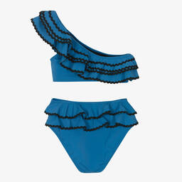 Nessi Byrd-Синее бикини с рюшами для подростков (UV50) | Childrensalon Outlet