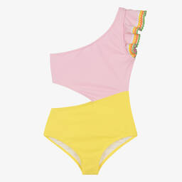 Nessi Byrd-Teen Girls Colourblock Asymmetric Swimsuit (UV50) | Childrensalon Outlet
