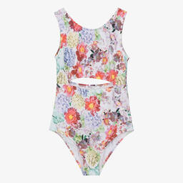 Nessi Byrd-Teen Girls Purple Floral Swimsuit (UPF50) | Childrensalon Outlet