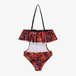 Nessi Byrd-Teen Girls Red Floral Swimsuit (UV50) | Childrensalon Outlet