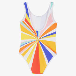 Nessi Byrd-Белый купальник с радужными полосками (UV50) | Childrensalon Outlet