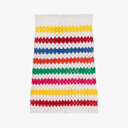 Nessi Byrd-Teen Girls White Stripe Crochet Beach Skirt | Childrensalon Outlet