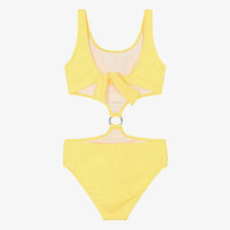 Nessi Byrd-Teen Girls Yellow Crochet Flower Swimsuit (UV50) | Childrensalon Outlet