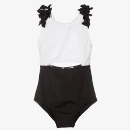 Nessi Byrd-White & Black Swimsuit (UV50) | Childrensalon Outlet