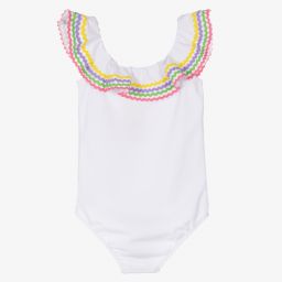 Nessi Byrd-White Ruffle Swimsuit (UV50) | Childrensalon Outlet