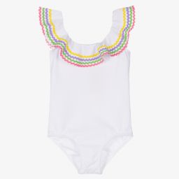 Nessi Byrd-White Ruffle Swimsuit (UV50) | Childrensalon Outlet