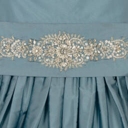 Nicki Macfarlane-Girls Blue Silk Taffeta Gown | Childrensalon Outlet