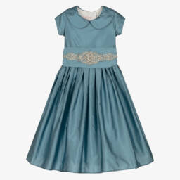 Nicki Macfarlane-Girls Blue Silk Taffeta Gown | Childrensalon Outlet
