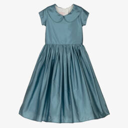 Nicki Macfarlane-Girls Blue Silk Taffeta Gown | Childrensalon Outlet