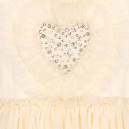 Nicki Macfarlane-Кремовое платье из тюля с сердцем | Childrensalon Outlet