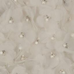 Nicki Macfarlane-Girls Silver Silk Tulle Adorned Dress | Childrensalon Outlet