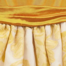 Nicki Macfarlane-فستان حرير وأورغانزا ستايل باليرينا لون ذهبي وعاجي | Childrensalon Outlet