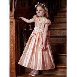 Nicki Macfarlane-Peach Pink Silk Dress | Childrensalon Outlet