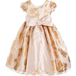 Nicki Macfarlane-Rose Gold Silk Sash Dress  | Childrensalon Outlet
