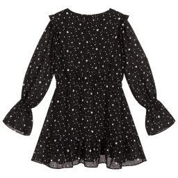 black and white star print dress
