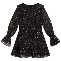 NIK&NIK-Black Dress with Star Print | Childrensalon Outlet